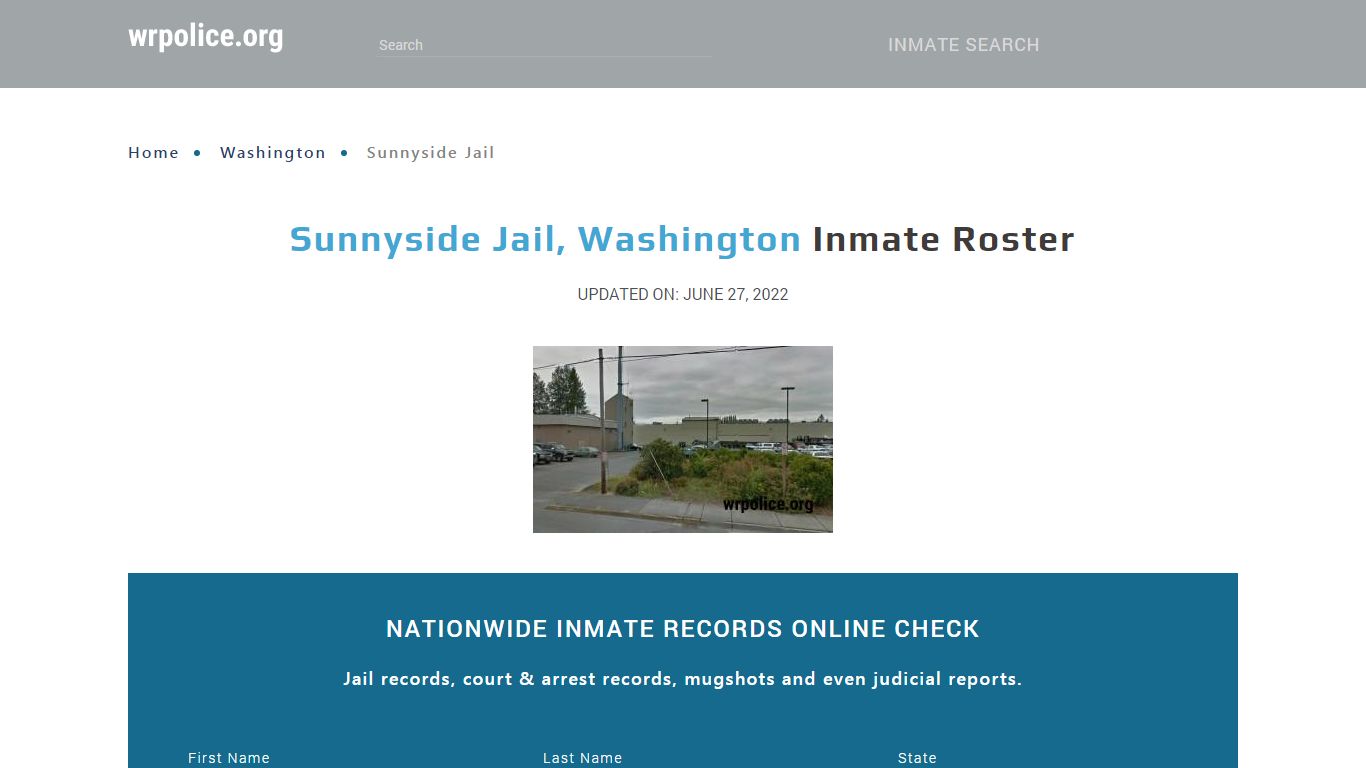 Sunnyside Jail, Washington - Inmate Locator